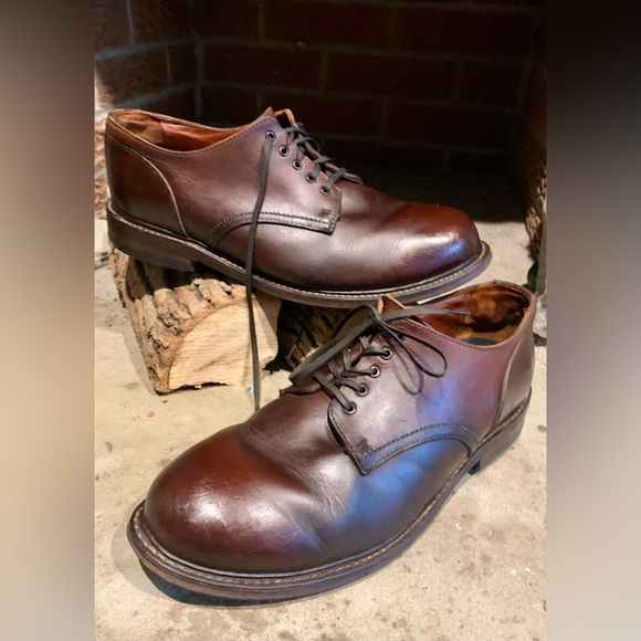 P W Minor Vtg Brown leather Oxfords size 11 1/2 Goodyear Welt Dress Shoes - Picture 4 of 16